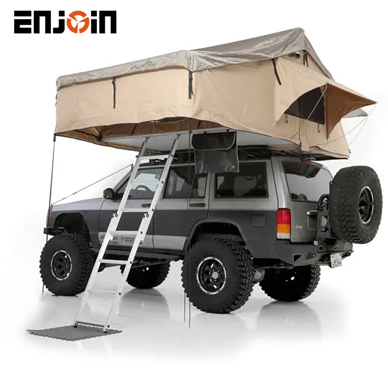 ENJOIN Overland Soft Roof Top Tent With Light Bar ,Car Roof Tent