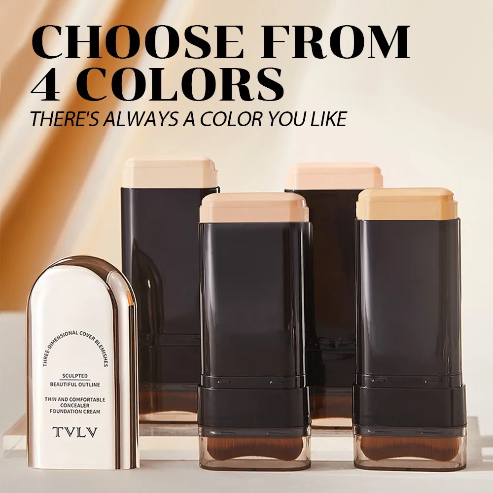 TVLV Face Foundation Contour Stick - Textura Sedosa Cobertura Completa À Prova D 'Água Creme Corretivo de Longa Duração Maquiagem para Iluminar
