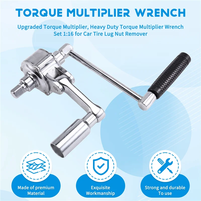 

For Car Tire Lug Nut Remover Upgraded Torque Multiplier Wrench Set 1:16 Heavy Duty