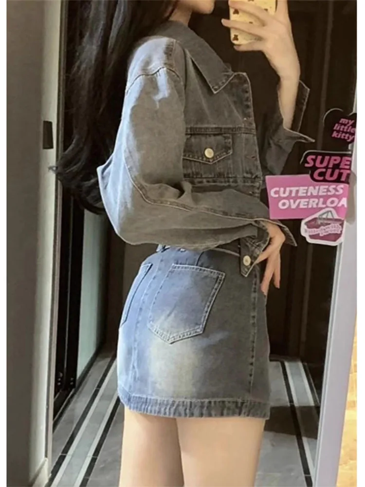 Amerikaanse Retro Hoge Taille Denim Rok Vrouwen Lente 2025, Nieuwe Sle Hot Girl Ort Rok Bodycon A-lijn Rok Broek zomer