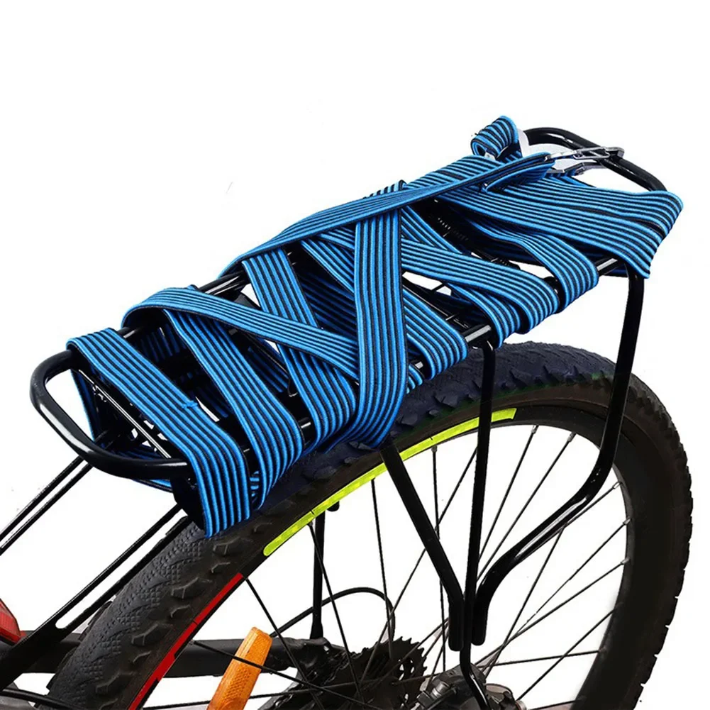 Bungee Cords With Hooks Heavy Duty Flat Bungee Rope With Metal Hook For Outdoor Camping Bicycle Rear Seat Luggage Binding Rope