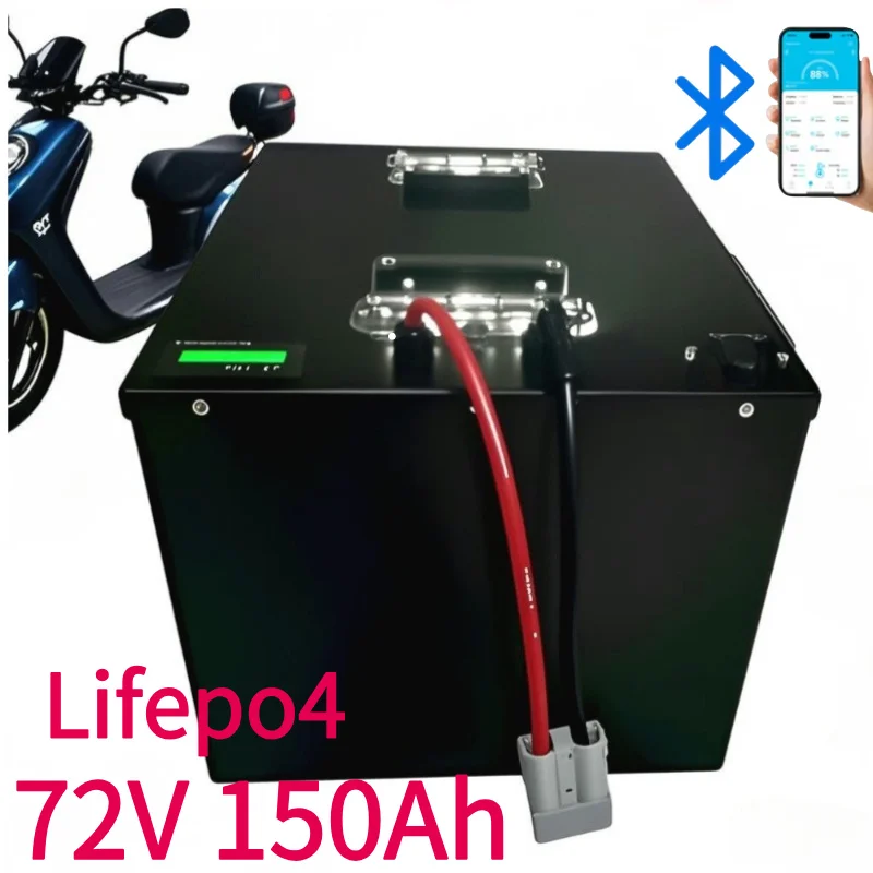 

72V 150Ah LiFePO4 Battery Deep Cycle Lithium Iron Phosphate Battery Built-in BMS Rechargeable with Charger Solar Power Energy