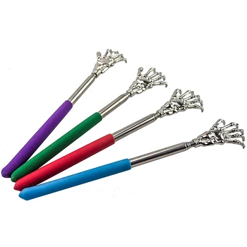 1pc Back Scratcher Ghost Hand Stainless Steel Telescopic Steak Backscratcher Massager Kit Back Scraper Handicrafts Scratching