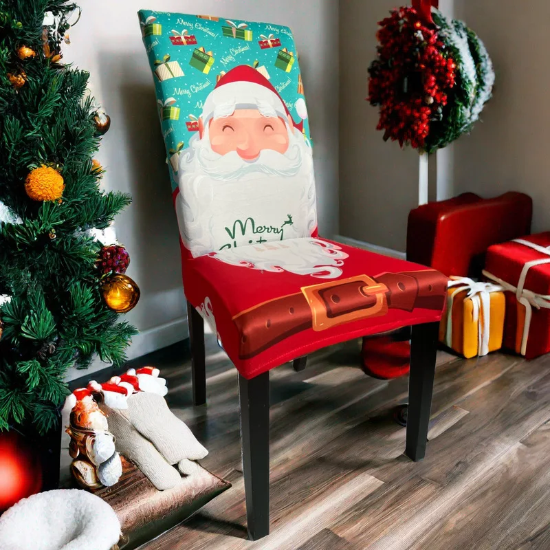 4/6 Pack Christmas Chair Covers Stretch Chair Covers Hot Selling Restaurant Kitchen Universal Dining Table Seat Covers