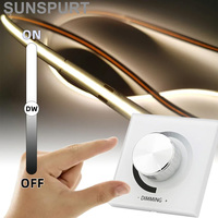 12A LED Knob Dimmer DC 12V 24V Tempered Glass Panel 86 Wall Mounted 5050 2835 COB Single Color Strip Light 1 Channel Controller