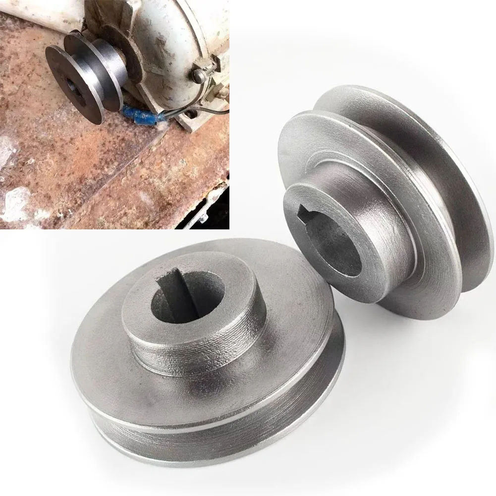 Single Slot A Type V Belt Pulley Cast Iron Construction For Motor Drive Power   Transmission Air Pump Applications