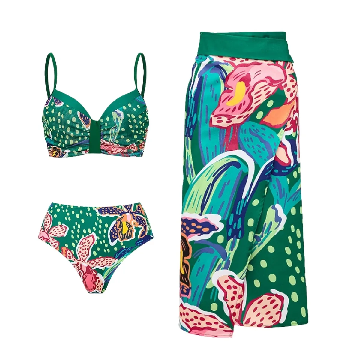 Women's Abstract Printed One-Piece Swimsuit Single Shoulder Design Vacation Beachwear Stylish Ladies Swimwear