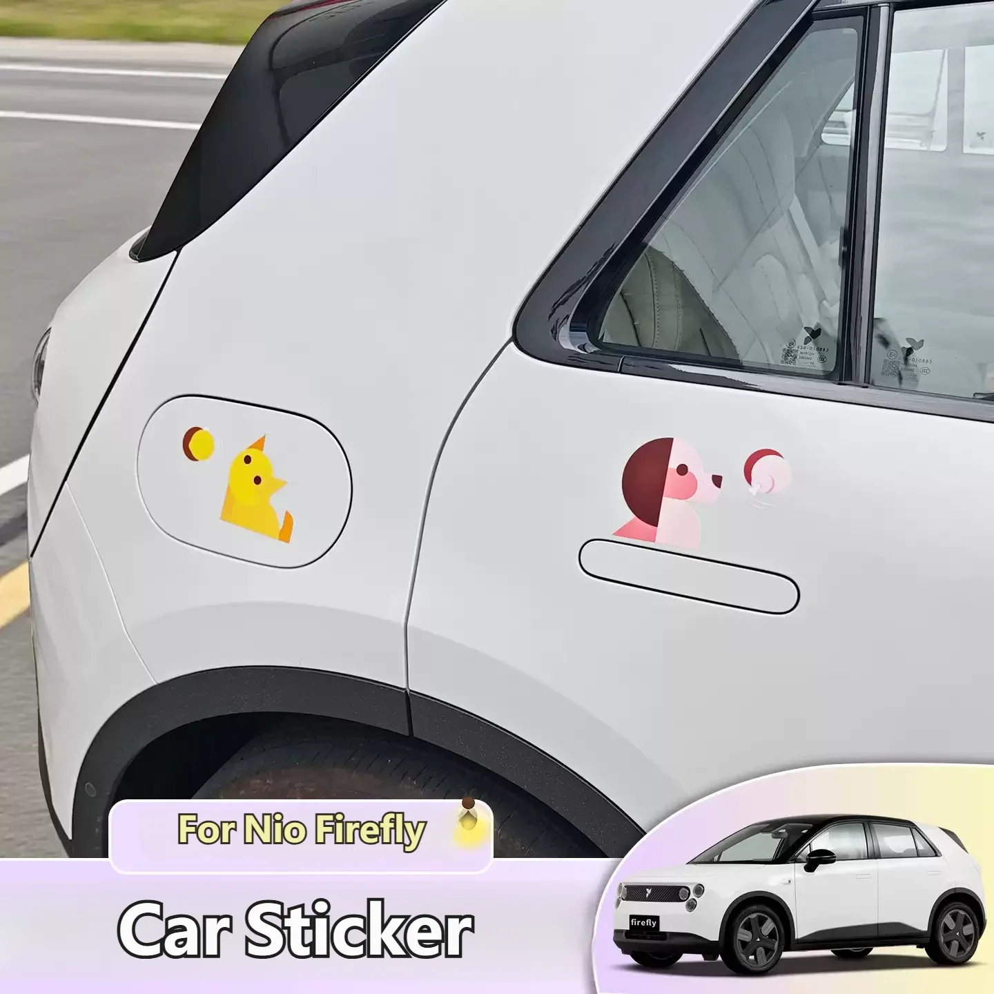For Nio Firefly Personality Funny Self Adhesive Paper Cartoon Sticker In Car Door Waterproof Scratch Decorative Sticker