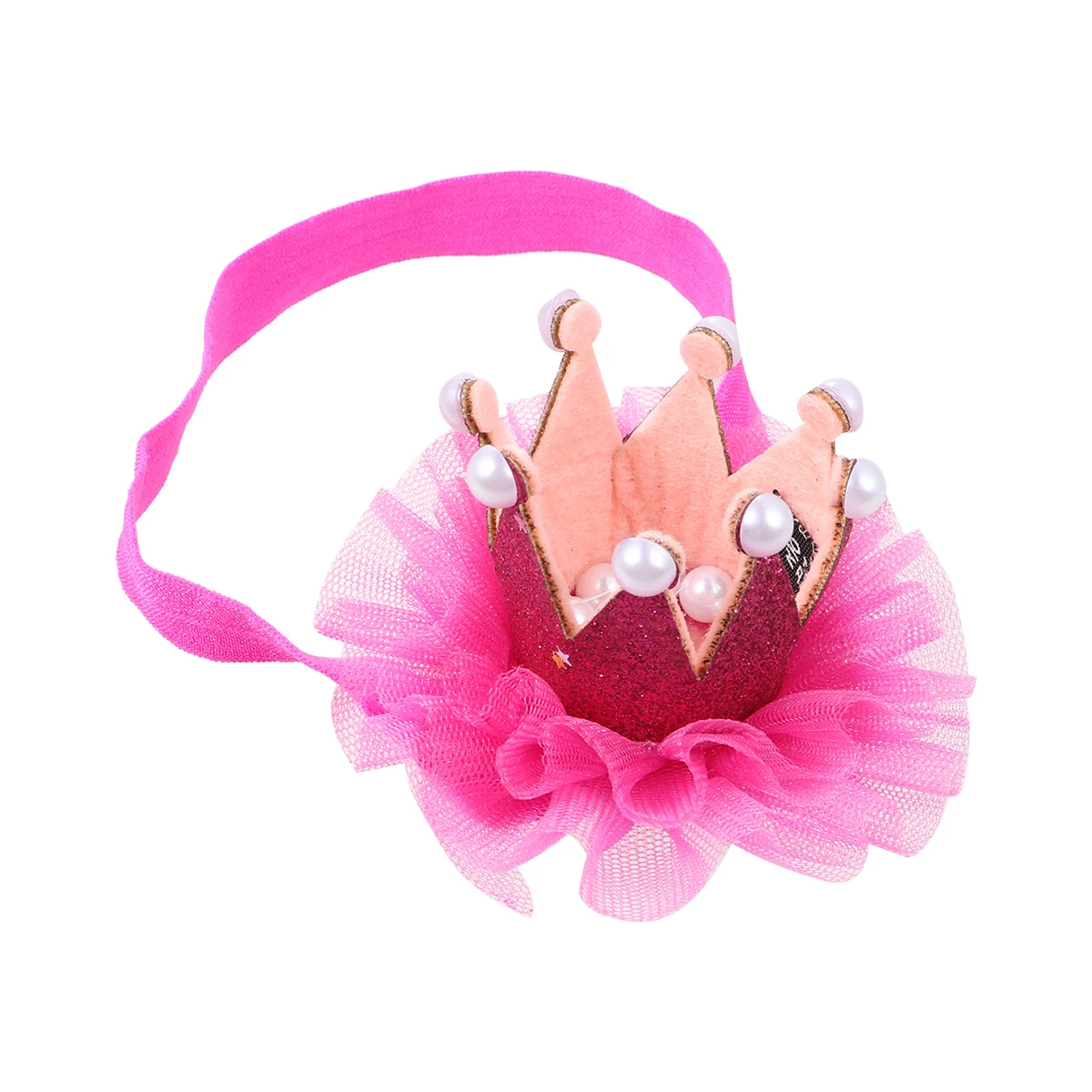 

3 Pcs Baby Crown Mesh Headband Hair Bow Elastic Kids Soft Cloth Safe Wear Birthday Photo Toddler Girl Accessories Fashion Design