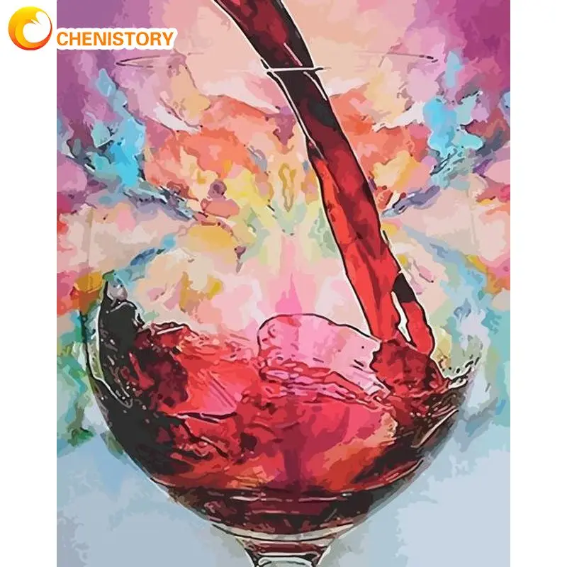 

CHENISTORY Oil Painting By Numbers Paint Set Glass Cup Artwork For Adults Pictures Coloring Diy Crafts For Adults Kids Fantasy