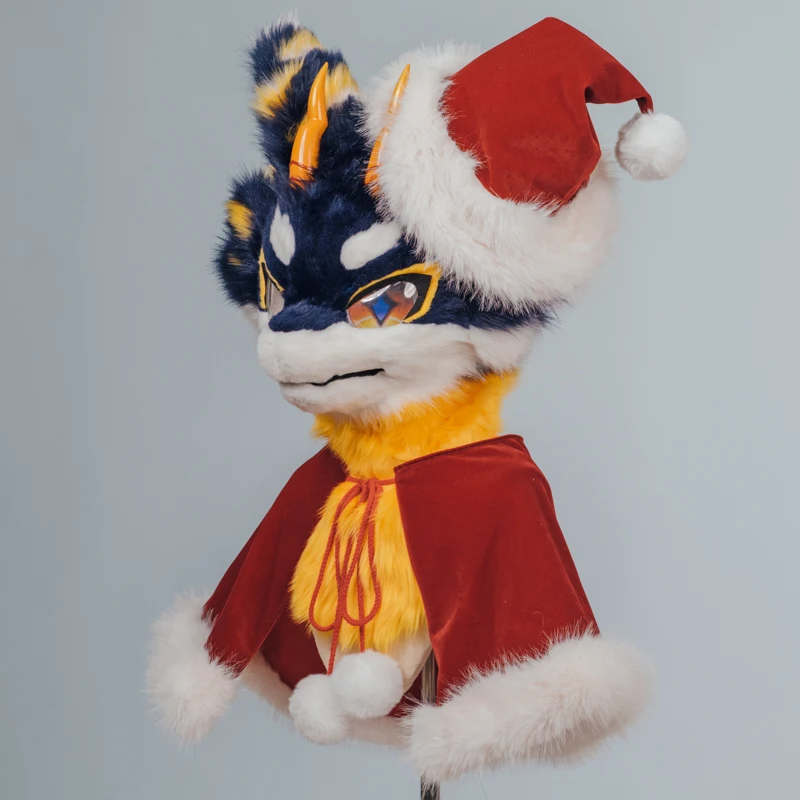 

Furuit Christmas Hat Beast Claw Bow Furry Christmas Cloak Accessories Set