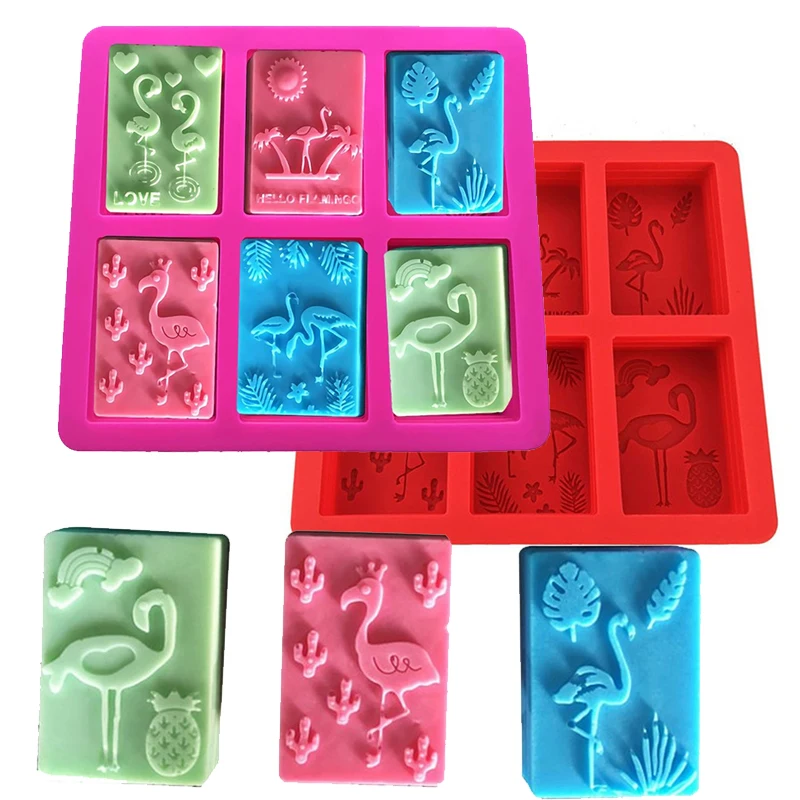 Tropical Hawaiian Silicone Soap Mold Flamingo Palm Leaf Pineapple Cactus Plant Craft Art Tool Handmade Bath Bomb Making Supplies