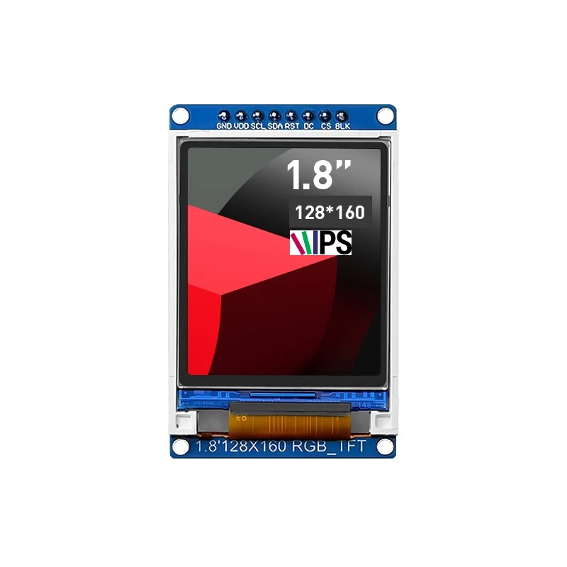 Elecrow 1.8 inch  IPS Display SPI HD 65K Full Color LCD TFT Module 128*160 Full View Display ST7735 Driver DC 3.3V IC 8-pin SPI