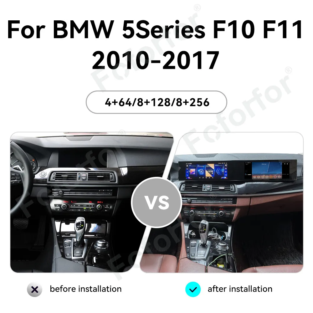 Upgrade Dual Screen For BMW 5 Series F10F11 2010-2017 Car Radio CarPlay Android 13 Multimedia Player GPS Navi Passenger Screen