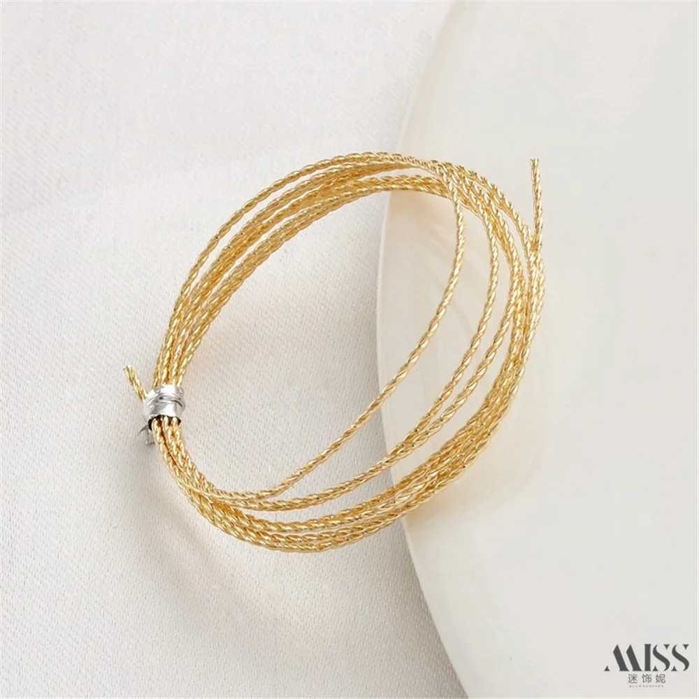 14K Gold-wrapped Double-strand Twist Wire Copper Wire Twisted Wire Gold Wire DIY Shape Winding Bracelet Ring Jewelry Accessories