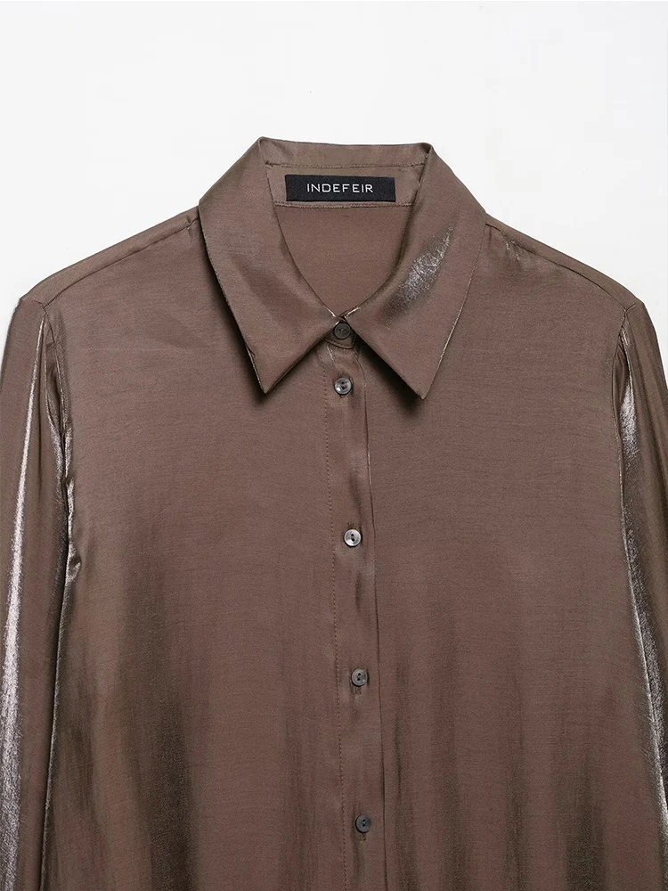 Eleganckie koszule damskie w tęczowych kolorach, modne w 2025 roku, z długim rękawem, streetwearowe, codzienne bluzki i koszule damskie, elegancki top.