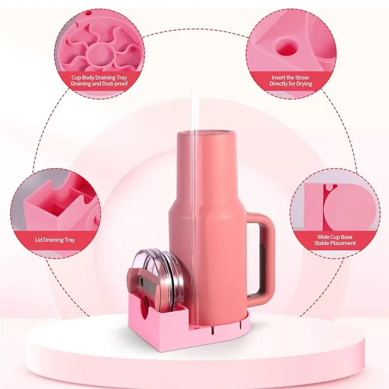 LICE-Bottle Drying Rack For Cup, Water Bottle Silicone Holder Stand, Fast Drying For Cups Lids Straws