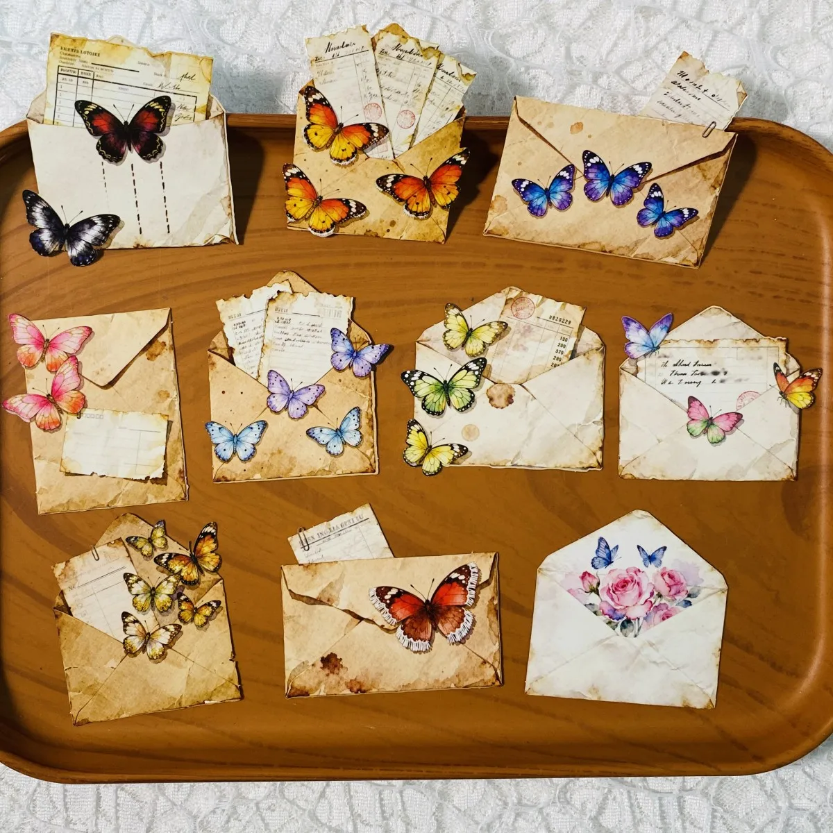 10 قطع من ملصقات الورق المقوى للمجلات، ملصق ورقي عتيق لمستلزمات سجل القصاصات، ملصقات حرفية جمالية غير المرغوب فيها