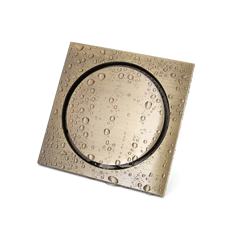 10x10cm Square Brass Floor Drain Odor Proof Floor Drain Cover Bathroom Shower Hardware Bathroom Accessories Shower Accessories