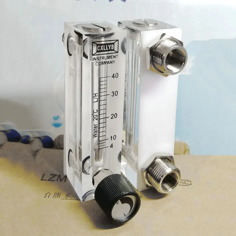 

2-20 4-40 6-60 10-10LPH LZM-6T Water Panel Flowmeter Rotameter With Valve M18 Male G1/4 Female