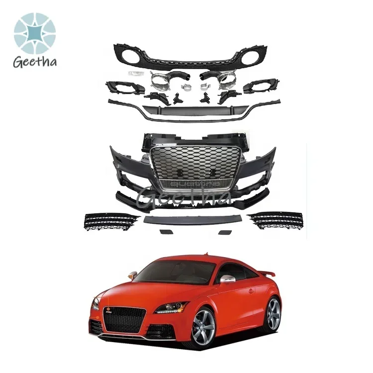 

New Style Car bodykit TT TTS Upgrade TTRS Front bumper with Grille grille Rear Lip body kit For Audi TT TTS 2008-2014