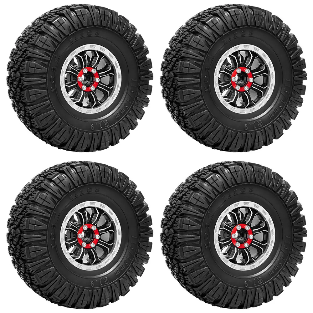 1.9-inch KO2 Scale Tires Adjustable Negative Offset Wheels Suitable for SCX10 TRX4 and D90 1/10 RC Crawler Upgrades