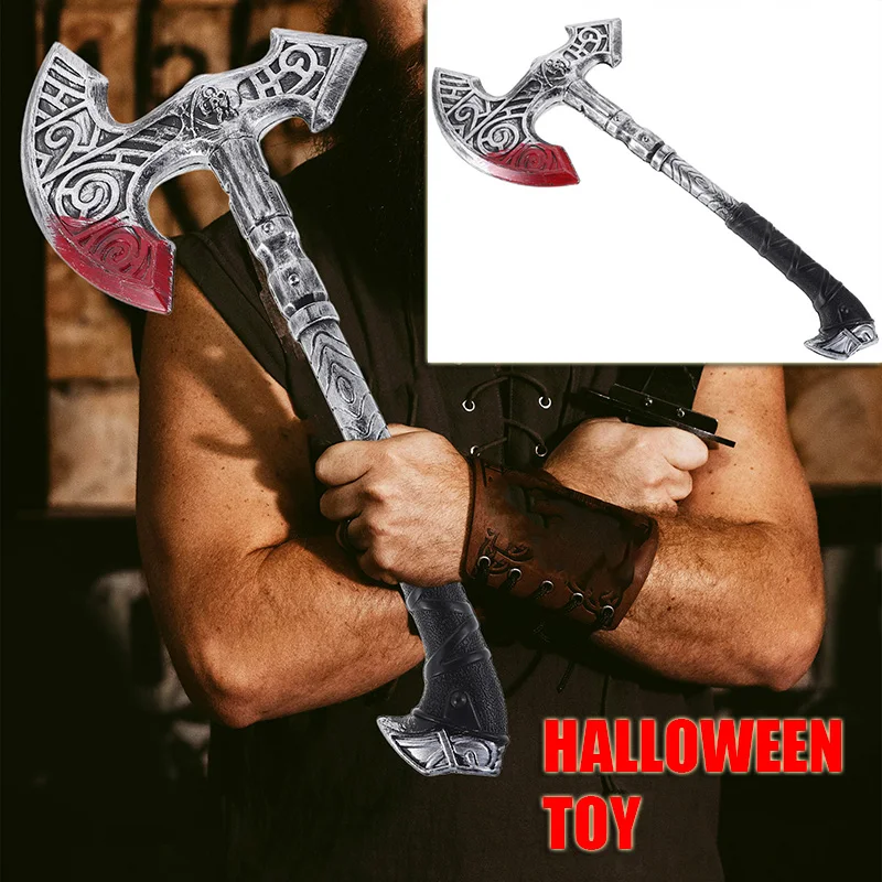 ขวานจำลองสำหรับตกแต่ง ของเล่นแกล้งเพื่อน ของตกแต่งปาร์ตี้ฮาโลวีน อุปกรณ์ประกอบการแสดง