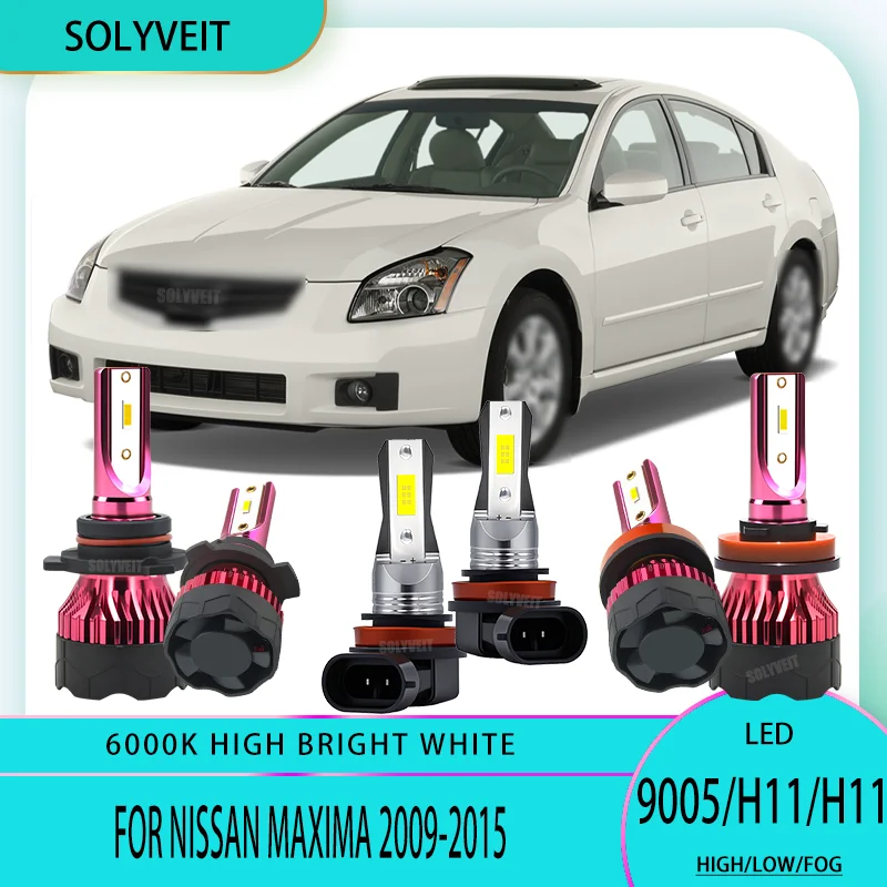 

12v LED Headlight Foglight Bulbs Hi/Low Beam Foglamp Shockproof HB3/H11/H9 For Nissan Maxima 2009 2010 2011 2012 2013 2014 2015
