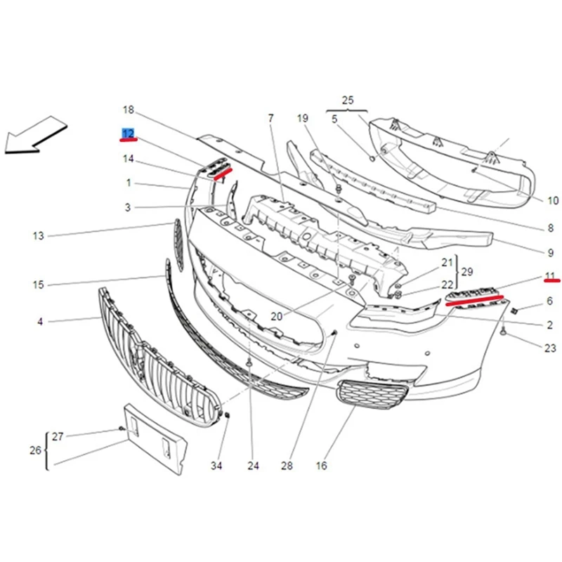 

Front Bumper Retaining Clip Bracket For Maserati Quattroporte 2014-2018 670001608 670001609