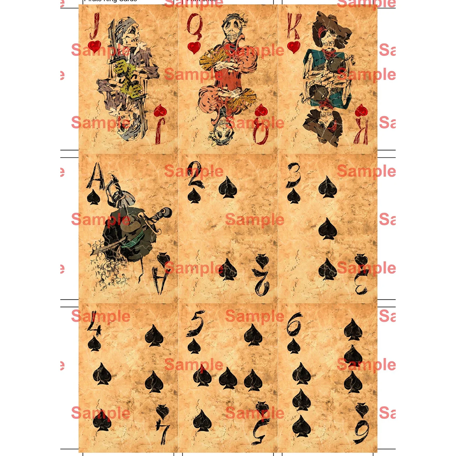 Pirate King Playing Cards Vintage Stype Bridge Card Deck 60x90mm Poker Board Game Cartes