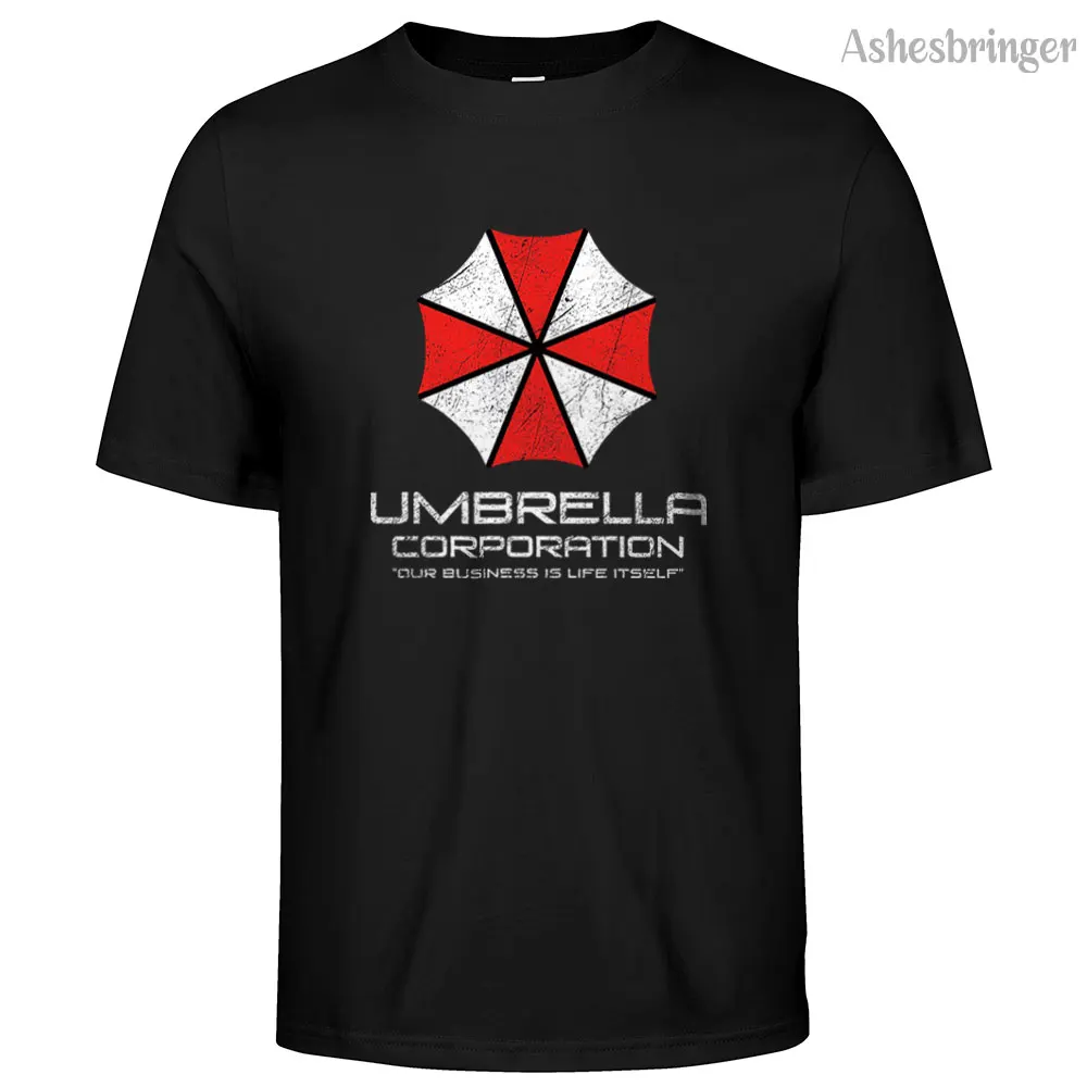 Asian size Mens Cotton Umbrella Corporation Graphic T Shirt Street Casual Style Tee for Men and Women