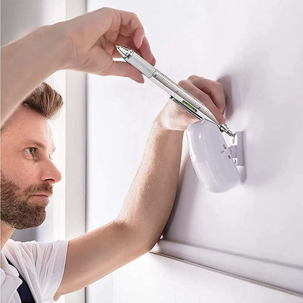 متعددة الوظائف قلم حبر جاف شاشة القلم بالسعة مع مفك البراغي حاكم Levelgauge إعادة الملء قلم رصاص أدوات #3