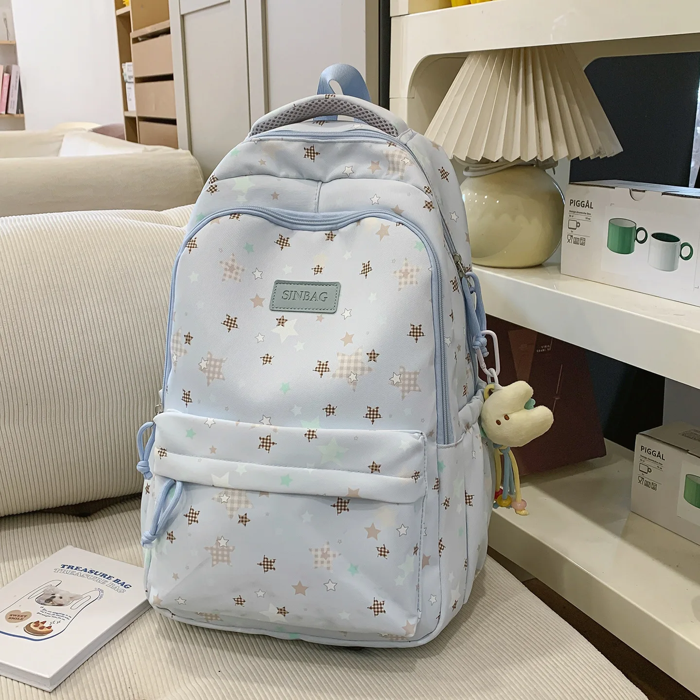 Sac à dos pour filles, adolescents, garçons, enfants, sacs à dos d'école décontractés, sacs à dos mignons multi-poches pour livres