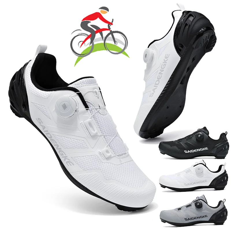

Road Cycling Shoes Men Sports Dirt Road Bike Shoes Flat Speed Cycling Sneakers Flats Mountain Bicycle Footwear SPD Cleats Shoes