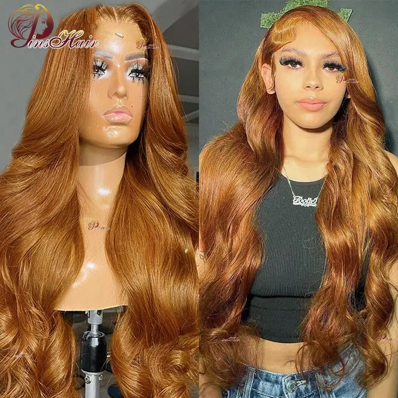 

Ginger Blonde 13X6 Lace Front Human Hair Wigs Honey Blonde Body Wave Lace Front Wig for Women Pre-Plucked Remy Human Hair Wig