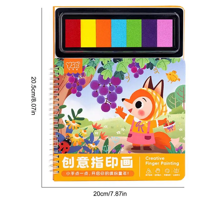 Finger Painting Coloring Book Hand Painting Sensory Books Children's Graffiti Coloring Book Ink Pad Painting Pigment Palm