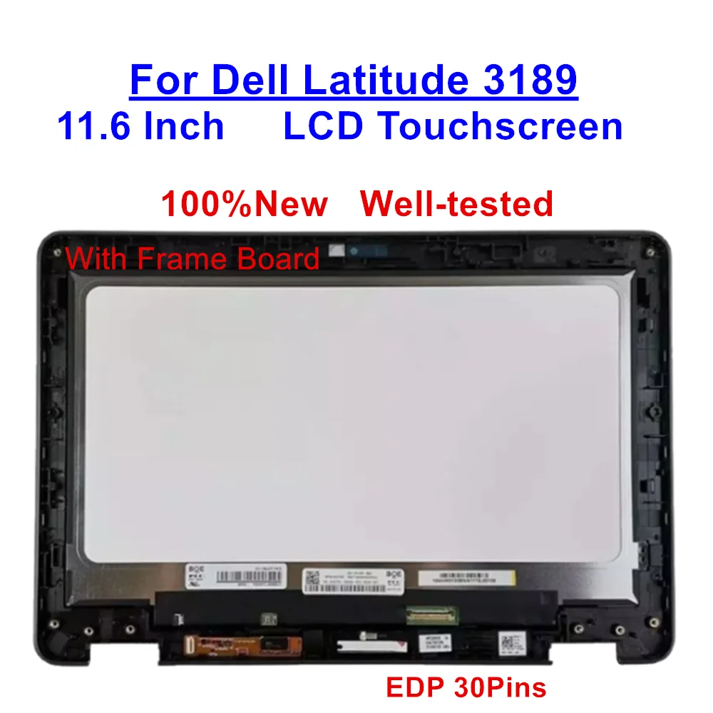 

V4VFK New For Dell Latitude 3189 11.6" HD 1366*768 30Pin LCD Touchscreen Assembly w/Bezel Board
