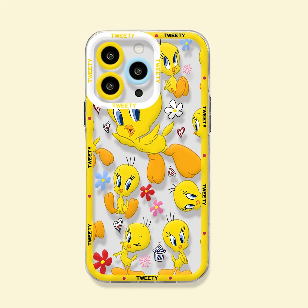 Cute Cartoon T-Tweetys Phone Case For Samsung S24 S23 S22 S21 S20 S10 FE Note20 Note10 Plus Ultra Lite 5G Clear Soft TPU Cover