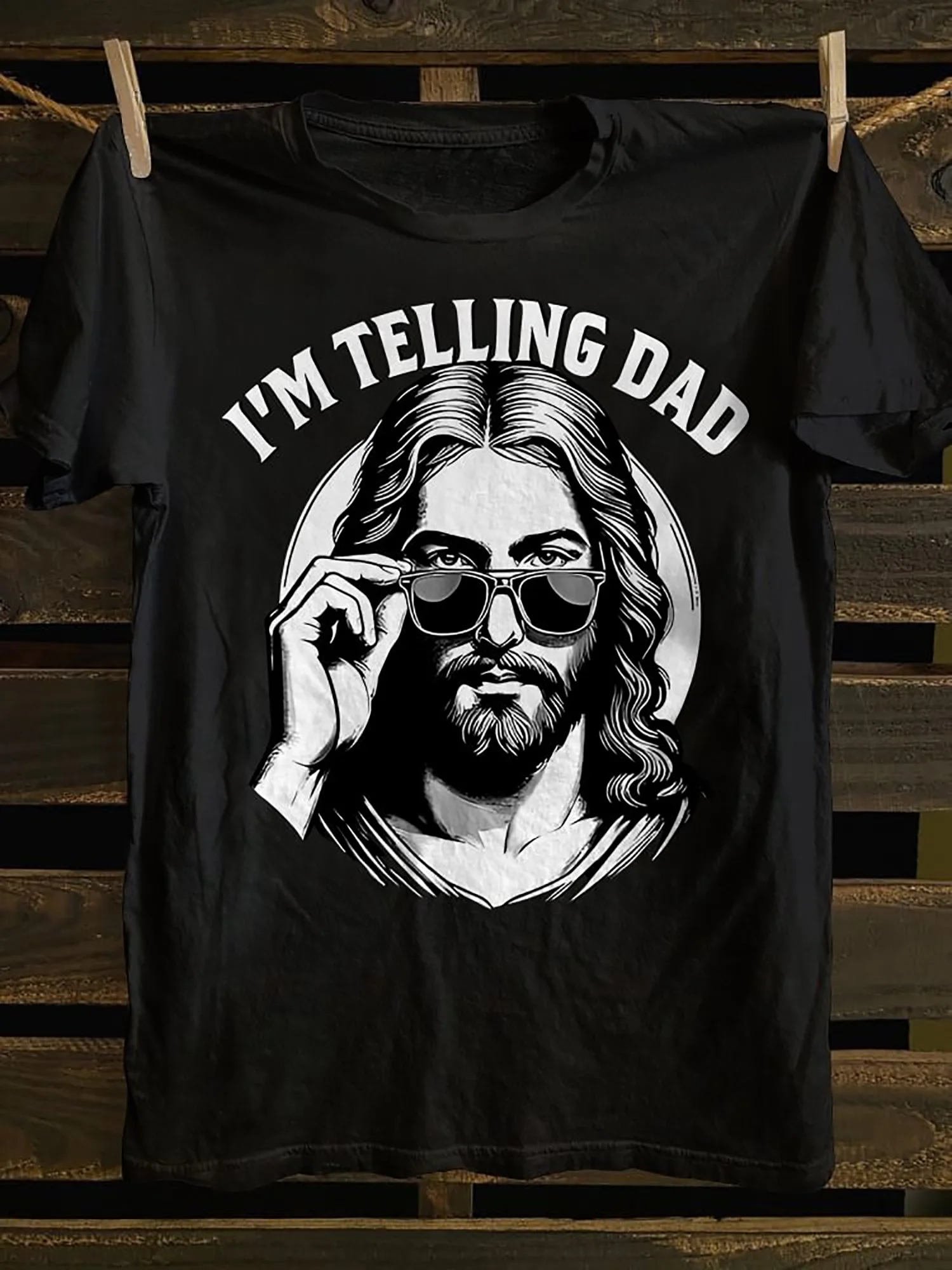 

Retro "Telling Dad" Graphic Tee for Men - Soft 100% Cotton, Casual & Versatile, Short Sleeve