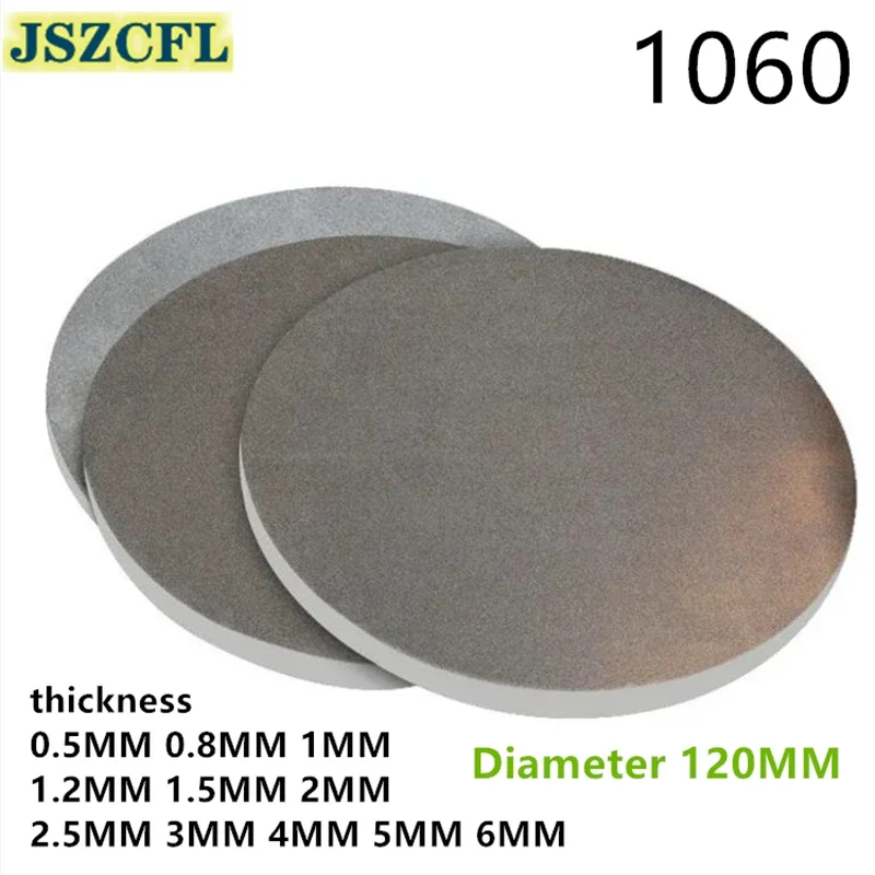 

2pcs/pack 1060 Round Aluminum Sheet Plate Diameter 120MM thick 0.5/0.8/1/1.2/2/2.5/3/4/5/6MM DIY Model Making Aluminum Profile