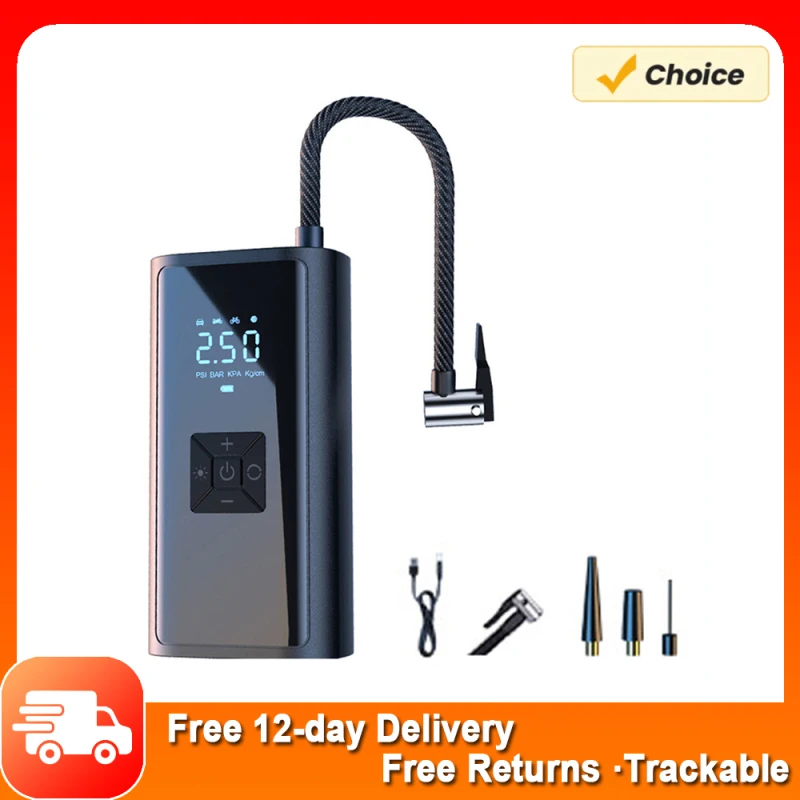 12V Car Digital Tire Inflator 150PSI Air Compressor 4500mAh Inflatable/Flashlight/SOS/Lighting lamp/Power Bank Charging