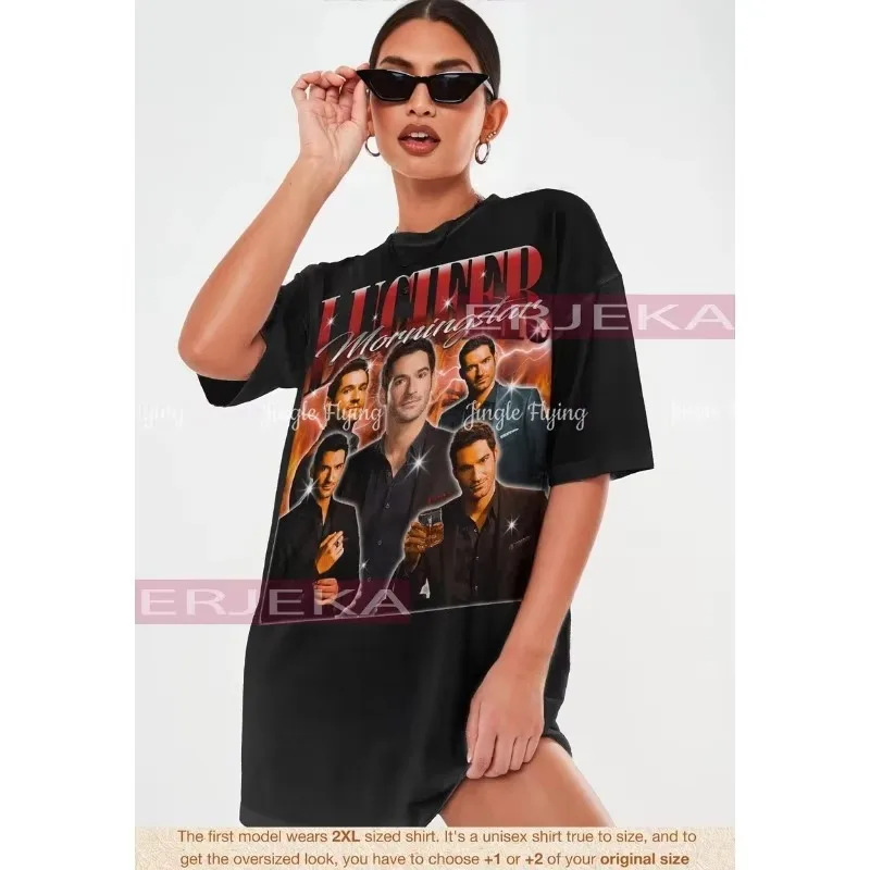 Morningstar Meme T-Shirt Retro Tees Fans Geschenke Lucifer Langarmshirt Jugendliche Kinder