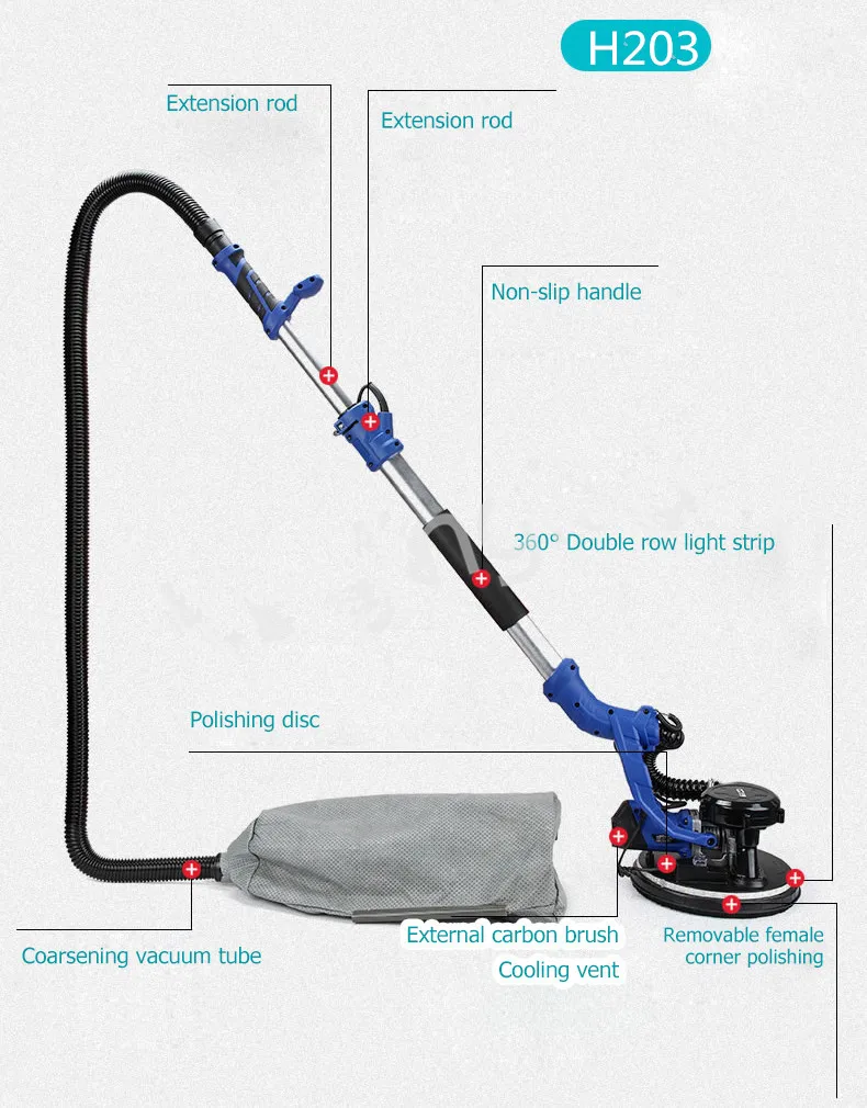 Wall Putty Powder Grinding Machine Electric Self-priming Dust-free Sand Skin Wall Tool Sandpaper Polishing Machine