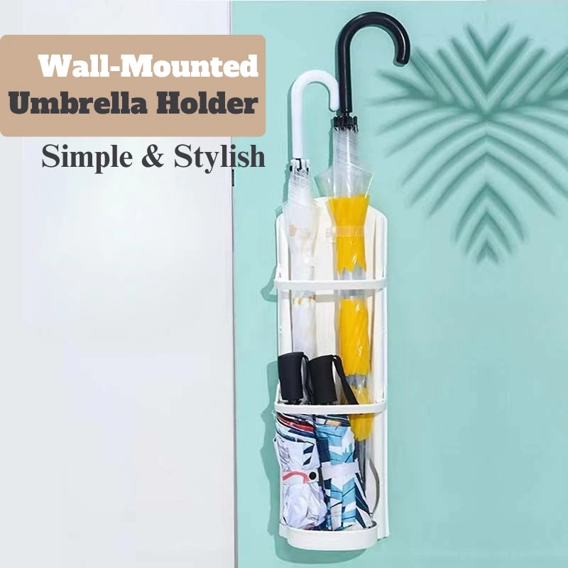

Современная настенная подставка для зонтов без сверления с поддоном для капель - менеджер для сухих и влажных зонтов, стильная стойка для хранения дома и офиса