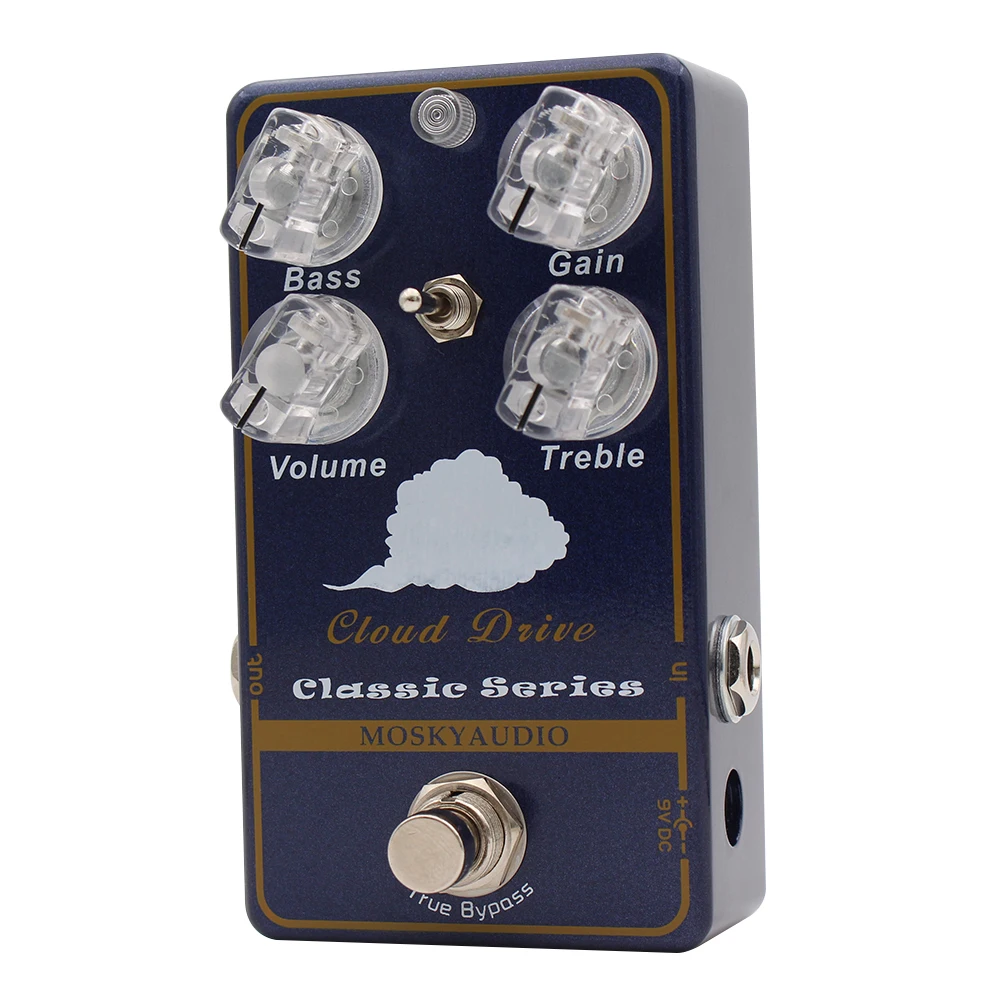 

Педаль эффектов MOSKYAUDIO Cloud Drive Clean Overdrive с функцией True Bypass для электрогитары и бас-гитары, с регулировкой высоких частот, громкости и усиления