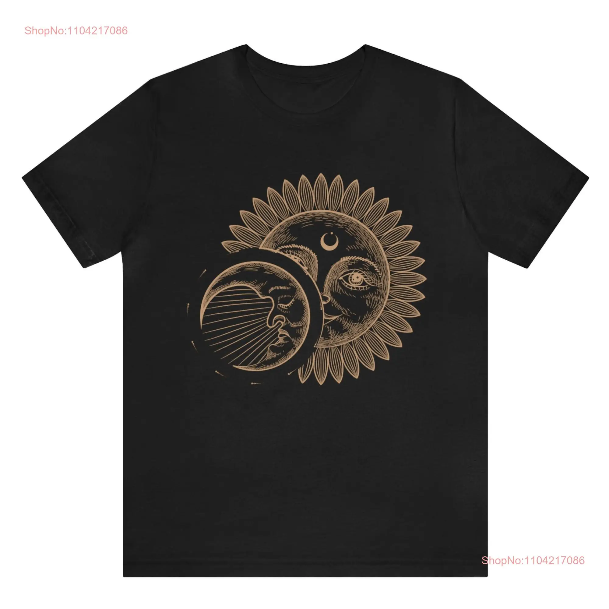 Moon and Sun T Shirt Phase Astrology Astronomy Tarot Boho Planets s for Her Sky Nighttime long or short sleeves