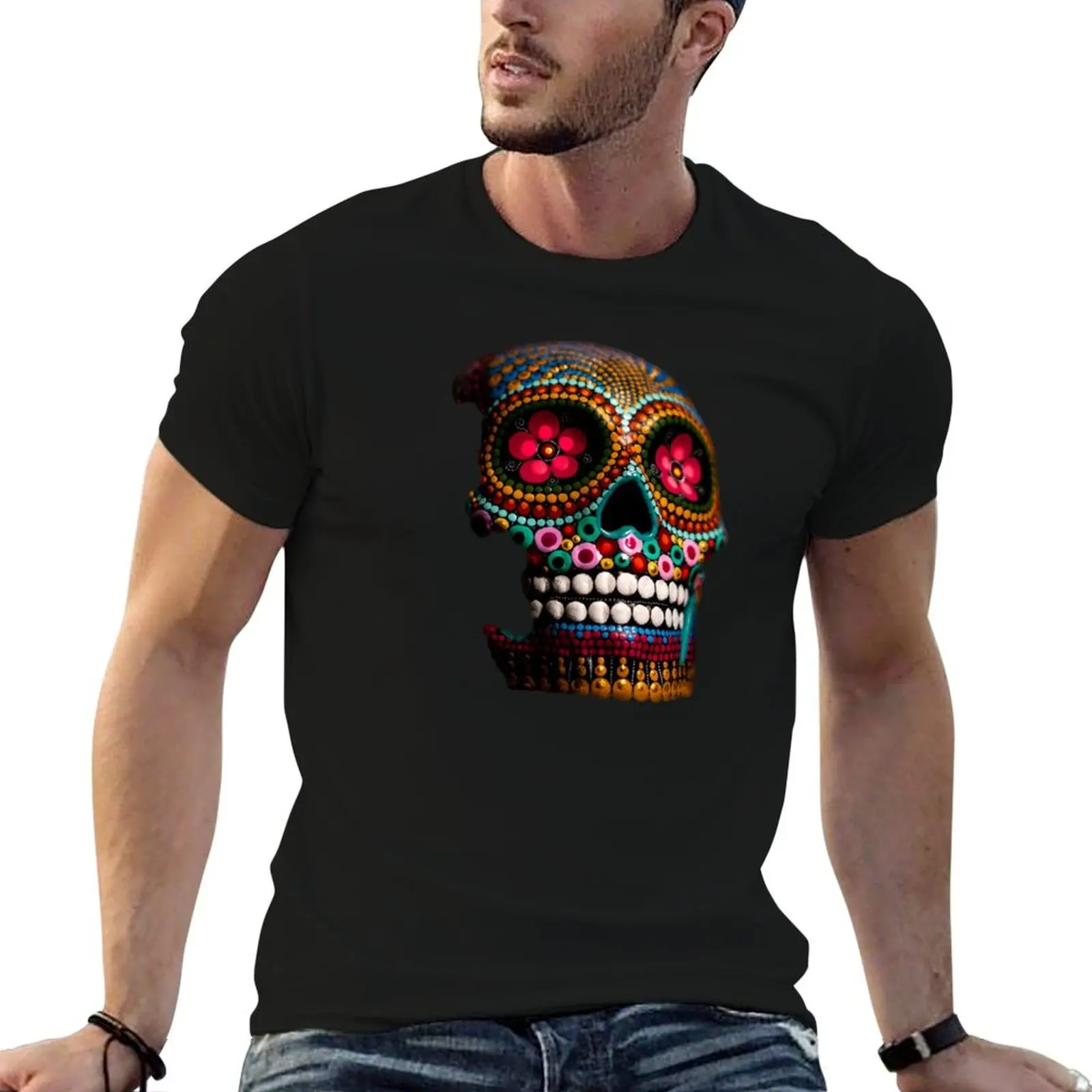 

Skull Dia de Los Muertos T-Shirt plus sizes summer top vintage clothes vintage mens graphic t-shirts hip hop