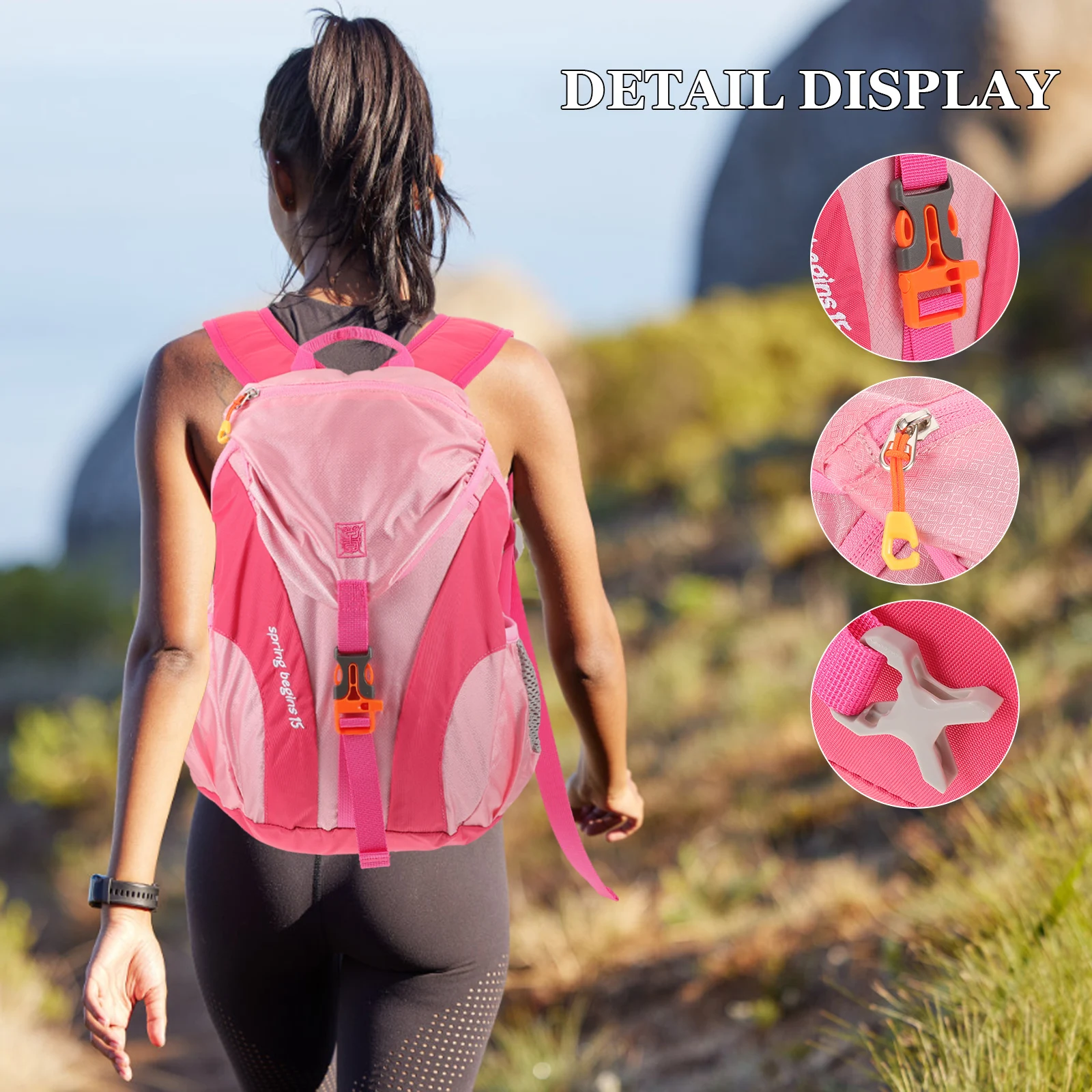 

Backpack Outdoor Mountaineering Backpack Large-capacity Hiking Backpacks Pink Travel for Camping Backpacks Capacity Nylon Travel