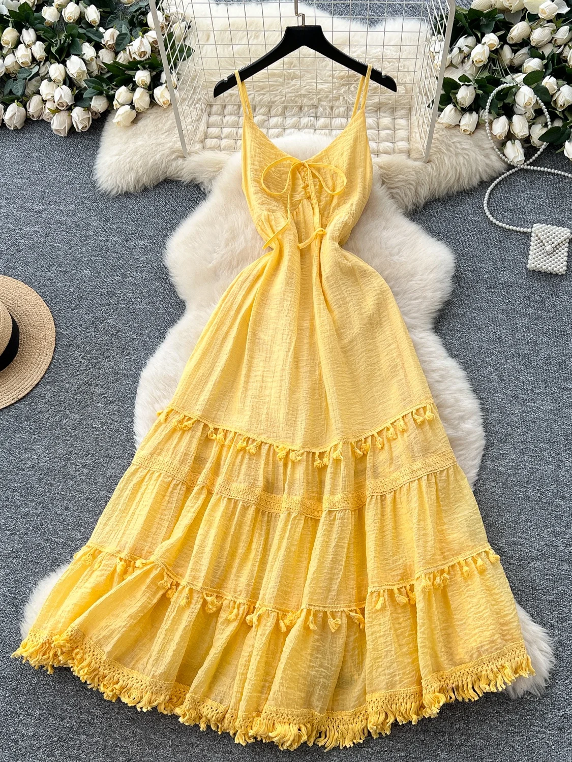 Zomer Vaion vrouwen Dr Knoop Taille Afslanken Gaas Rok Lange A-lijn Dr Koreaanse Sle Hoge Taille ort Sve Dr