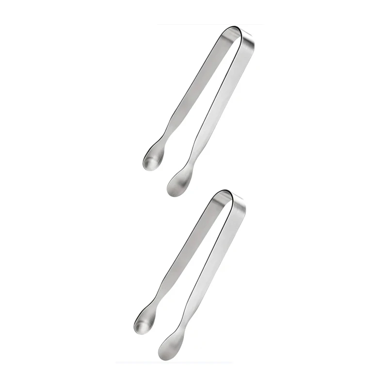 2/6Pcs Stainless Steel Ice Tongs Sweet Tongs Set 11cm Ice Tongs Small Serving Tongs for Sugar Desserts Party Coffee Ice Wine